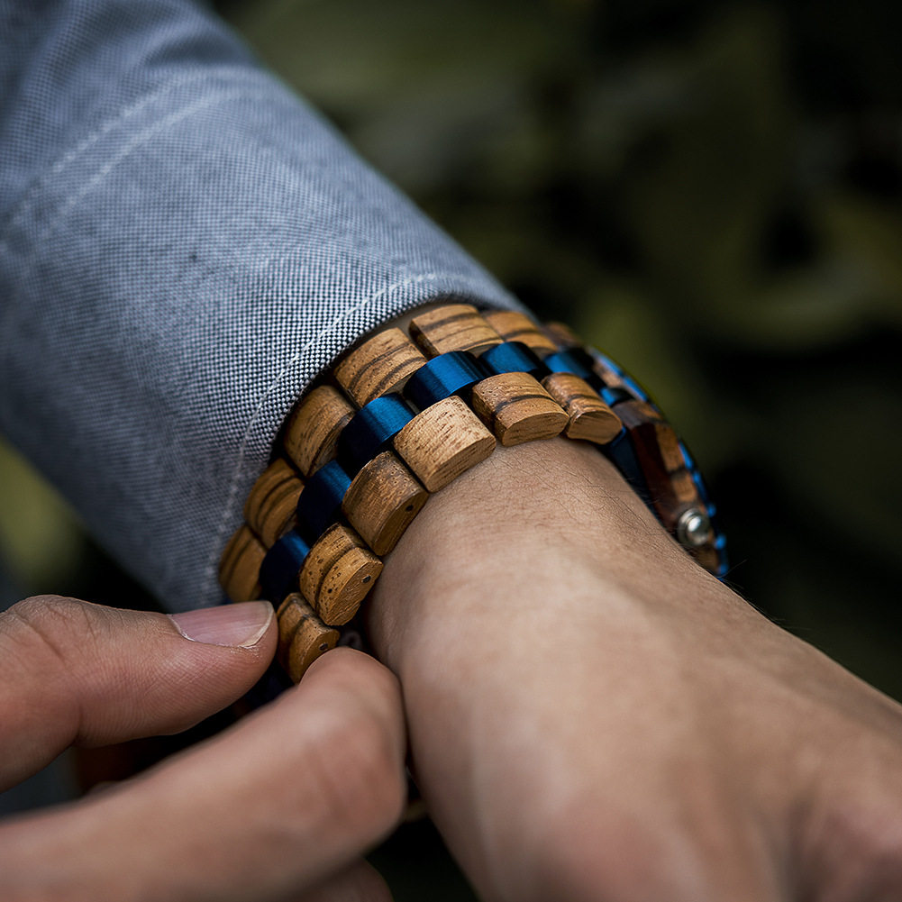 BOBOBIRD new leisure sports wooden watch men's stainless steel back cover multi-functional Men's Watch cross-border e-commerce in stock