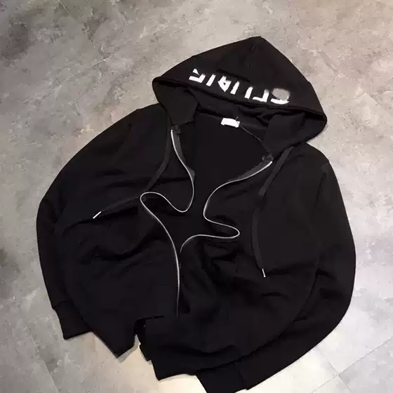 Jimo Sweatshirt Cel Trendy Brand Printed Zipper Sweatshirt Jacket Terry Hooded Top Simple Old Money Style Men and Women