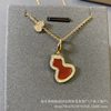 V Golden High Version Kirin Gourd Necklace Red Chalcedony Black Agate Beirut CNC Craft Double Gourd Fulu Clavicle Chain