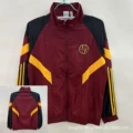 Roman burgundy single-sided embroidered trench coat