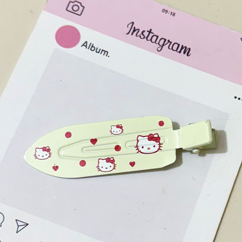 红色系猫咪铲子发夹日系甜美风高颜值少女侧边鸭嘴夹发卡发饰批发