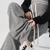 Maternity Pants for Spring and Autumn, Suitable for Wearing Outside, Can Be Worn after Giving Birth, Winter Fleece-Lined, Loose Casual Drawstring Straight Wide-Leg Pants