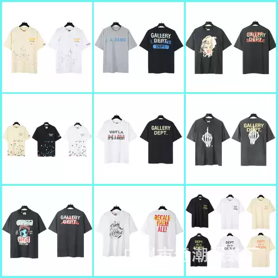 Spring and Summer 2025 New Gallery Dept Logo Washed Series Printed high quality Casual Foreign Trade Single T-Shirt