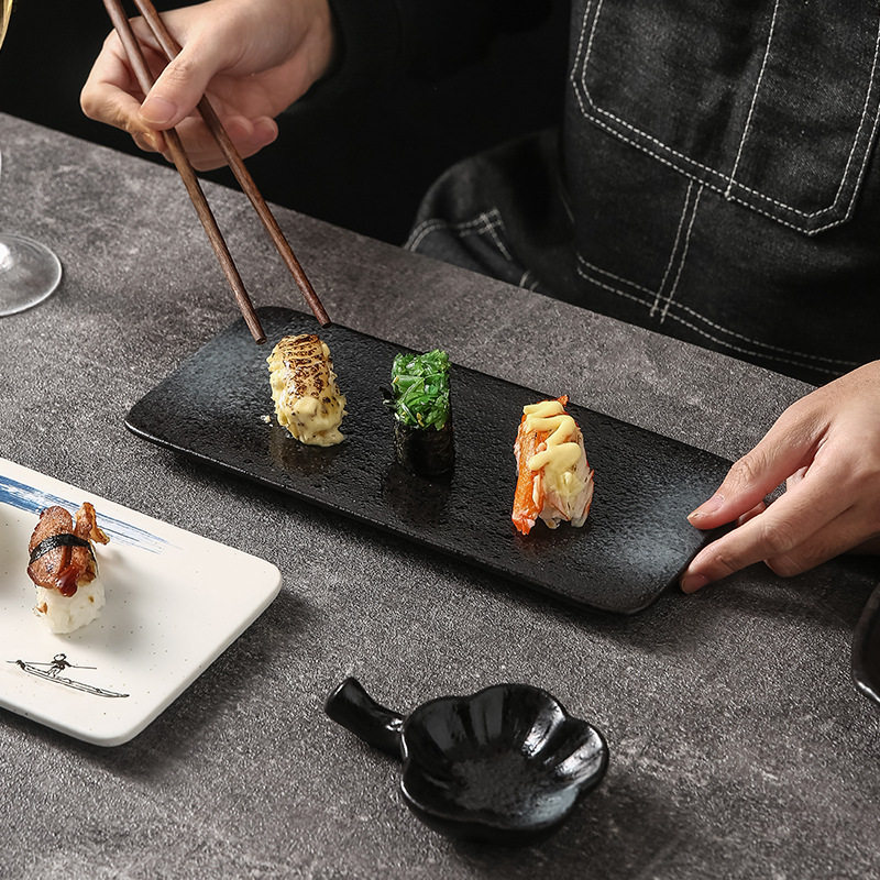 Jinyiyuan Industrial Long Square Sushi Plate Creative Japanese Tableware Fashion Artistic Cuisine Japanese Iron Plate Plate
