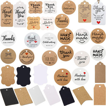 Thank you thank you tag handmade handmade label blank price diy handmade decoration 50/bag