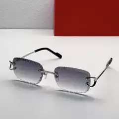 Ct0829 Cross-Border Fashion Square Frameless Cut-Edge Metal Sunglasses for Men and Women Vacation Party Trendyy Color-Changing Glasses