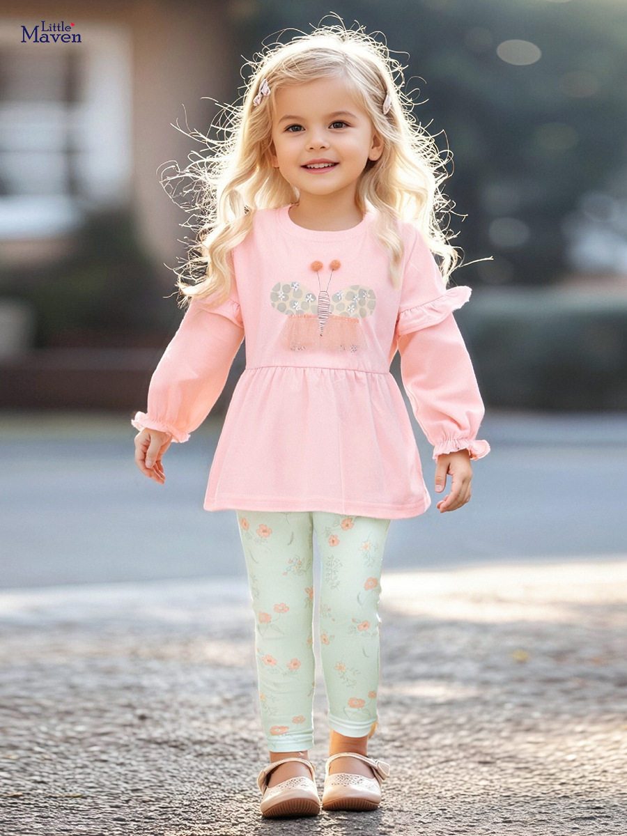 Grosir pakaian anak langsung dari pabrik, set anak perempuan musim gugur, set gaya bayi