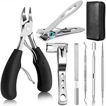 Amazon Cross-Border Stainless Steel Nail Groove Pliers 7-Piece Set Thick Nail Hawkbill Pliers Toenail Inflammation Manicure Tools