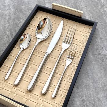 Steak Cutlery, Knife, Fork and Spoon Three-Piece Set, High-End Accessible Luxury Steak Knife, Western Food Knife and Fork, Full Range of Western Food Knife and Fork