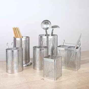 Stainless Steel Chopstick Storage Box, No-Drill Wall-Mounted Kitchen Household Draining Chopstick Holder, Tableware Spoon Chopstick Container