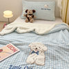 Category a Ins Cartoon Patch Embroidered Cat Milk Plush Blanket Office Sofa Cashmere Kidsren's Air Conditioning Blanket