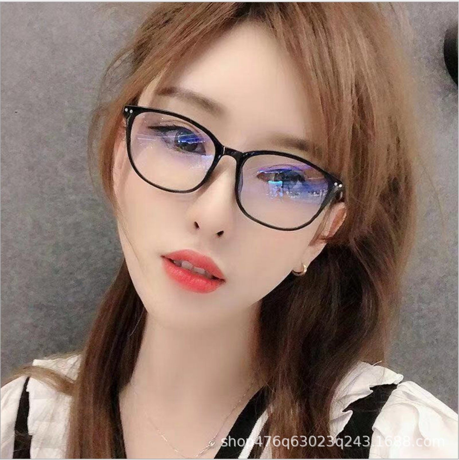 Mi nail glasses women's new myopia finished glasses retro artistic all-match glasses frame computer eye protection plain glasses