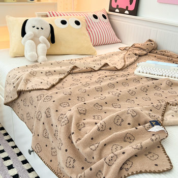 Double-Sided Milk Velvet Blanket Office Sofa Blanket Children's Small Blanket Nap Blanket Cartoon Thickened Shawl Cover Velvet Blanket