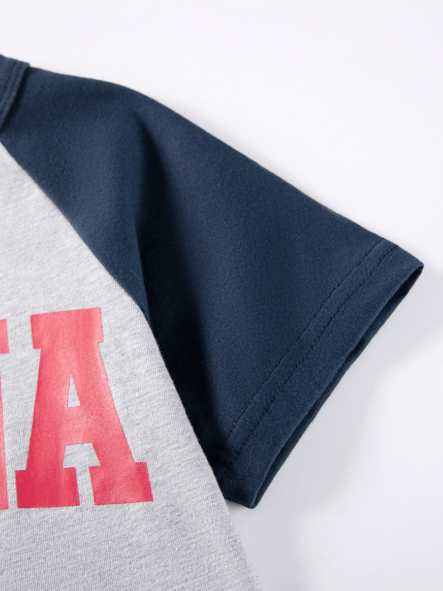 Summer Kids' Printed T-shirt, Fashion Letter Boys' Crewneck T-shirt, Short-sleeve Kids' Top