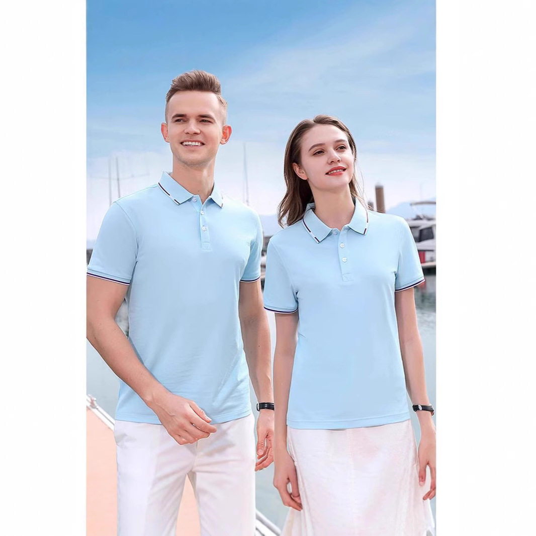 短袖冰丝棉商务polo衫定制印logo男女工作服广告文化t恤订做刺绣