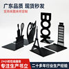 Metal Bookends with Hollow Design, Creative Student Book Storage Rack, Desktop Office Book Support, Bookends Wholesale Customization