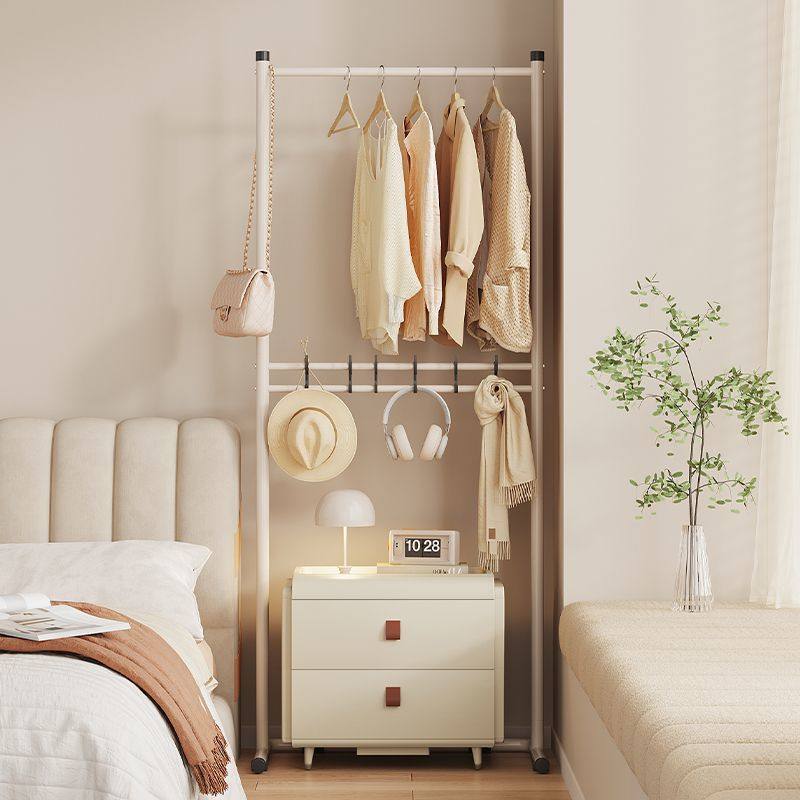 Simple Coat Rack Household Floor Double-Layer Hanger Cream Style Folding Indoor Hanging Bag Integrated Clothes Rack
