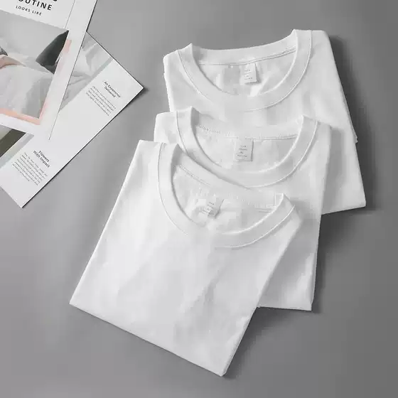 high quality T-Shirt Short-sleeved Men's T-shirt Casual Round Neck Tshirt Xinjiang Cotton Men's Pure Cotton Heavy-weight T-shirt Base Shirt
