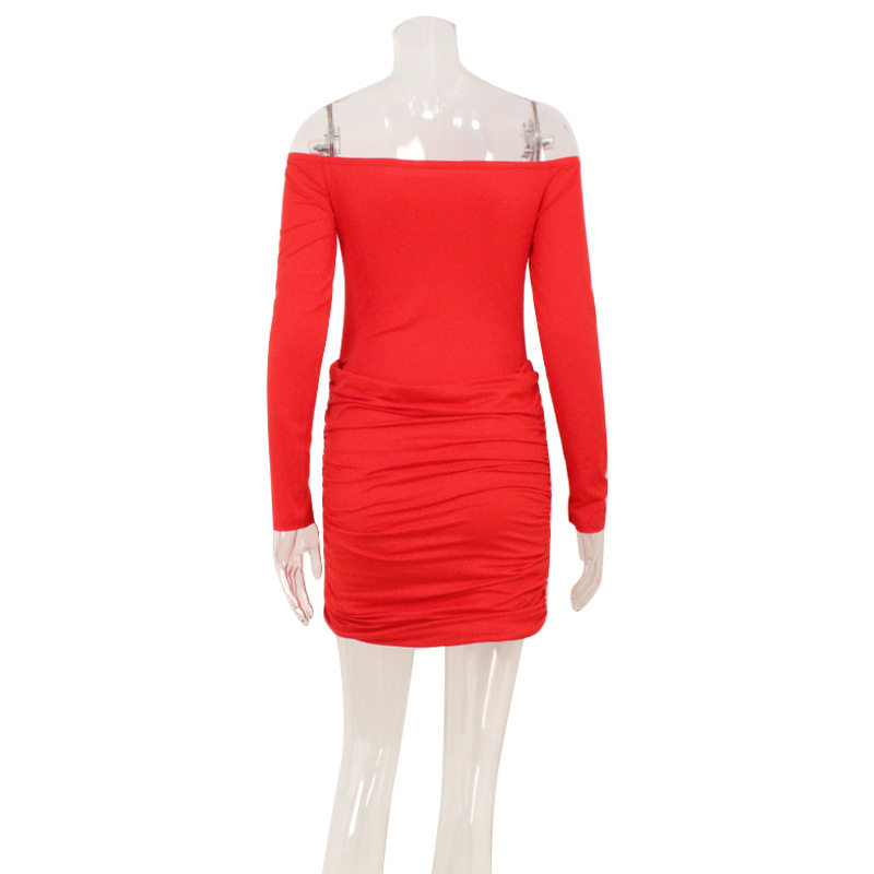 Off Shoulder Bodycon Dress Waist Defining Elegant Style Short Length Perfect for Parties and Special Occasions