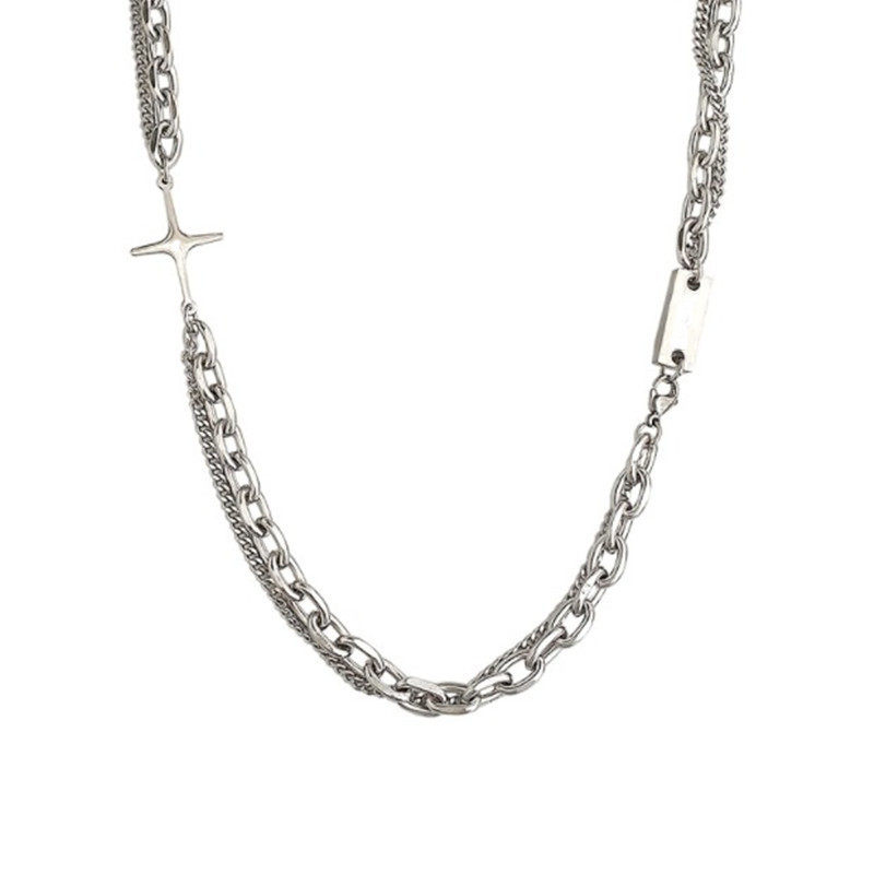 Men's necklace trendy ins hip hop European and American niche design high street chain accessories sweater chain female fashion brand