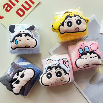 Crayon Shin Thickened Coral Fleece Hand Towel Hand Gift Children's Gift Style Towel Kindergarten Gift Box Square Towel