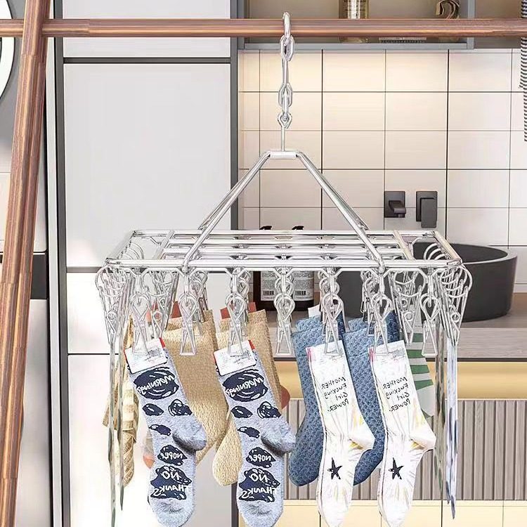 Factory Customized Multi-Style Solid Stainless Steel Drying Rack Round Square Thickened Windproof Rack Stainless Steel Sheet Fixed Rack