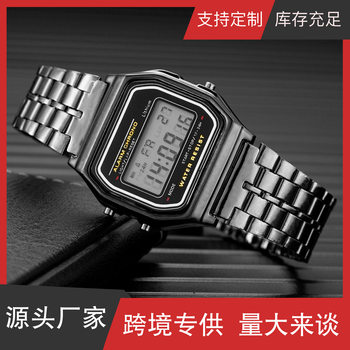 Fashion Classic Square Electronic Watch Men's and Women's Couple's Electronic Watch Chronograph Large Dial