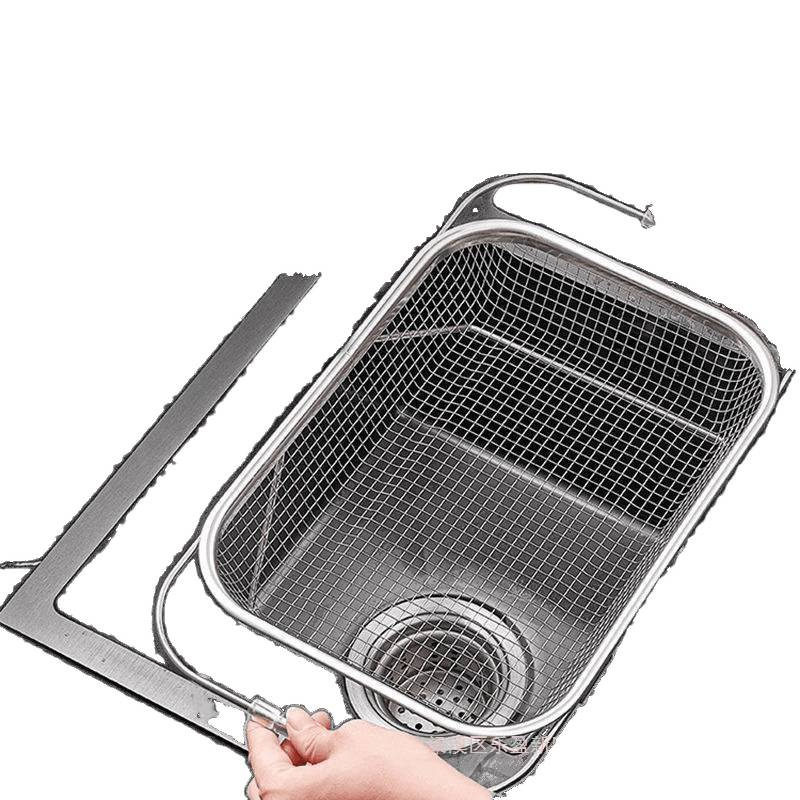 Stainless Steel Drain Basket Sink Storage Rack Sink Dish Rack Household Drain Rack Kitchen Telescopic Drain Rack
