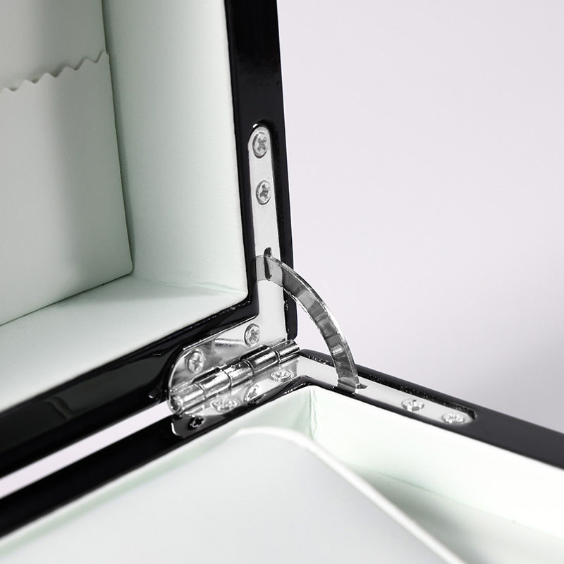 Piano paint watch box storage wooden black round lock watch box packaging box flip paint watch display box