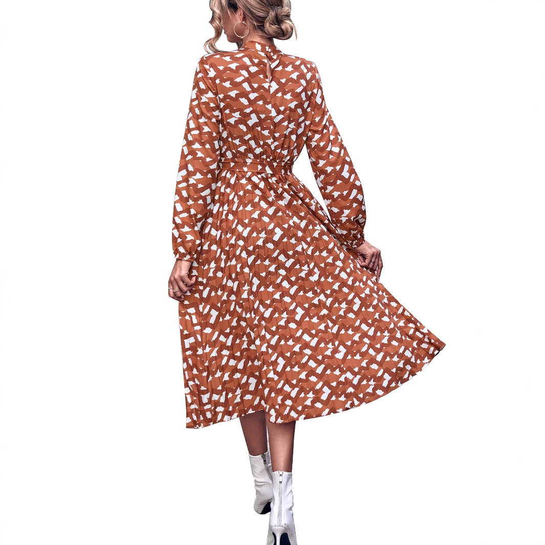 Fashionable Floral Print Tie Back Dress Womens Casual Wear Trendy Design Comfortable Fabric Perfect for Summer