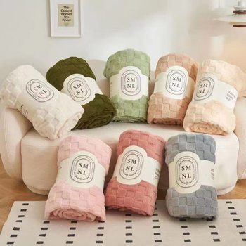 2023 Taffeta Plush Blanket Multifunctional Waffle Velvet Throw Blanket High Weight Flannel Beibei Milk Velvet Sofa Blanket Wholesale