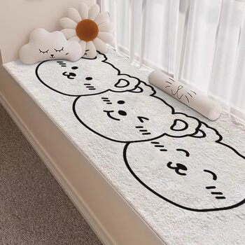 Cartoon Simple Imitation Cashmere Balcony Mat Four Seasons Universal Absorbent Non-Slip Bedside Blanket Household Tatami Bay Window Mat