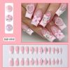 Xiaohongshu's Popular 24-Piece Kt Cat French Manicure Nail Tips, Handmade Wearable Nails, Girl's Wearable Nail Stickers