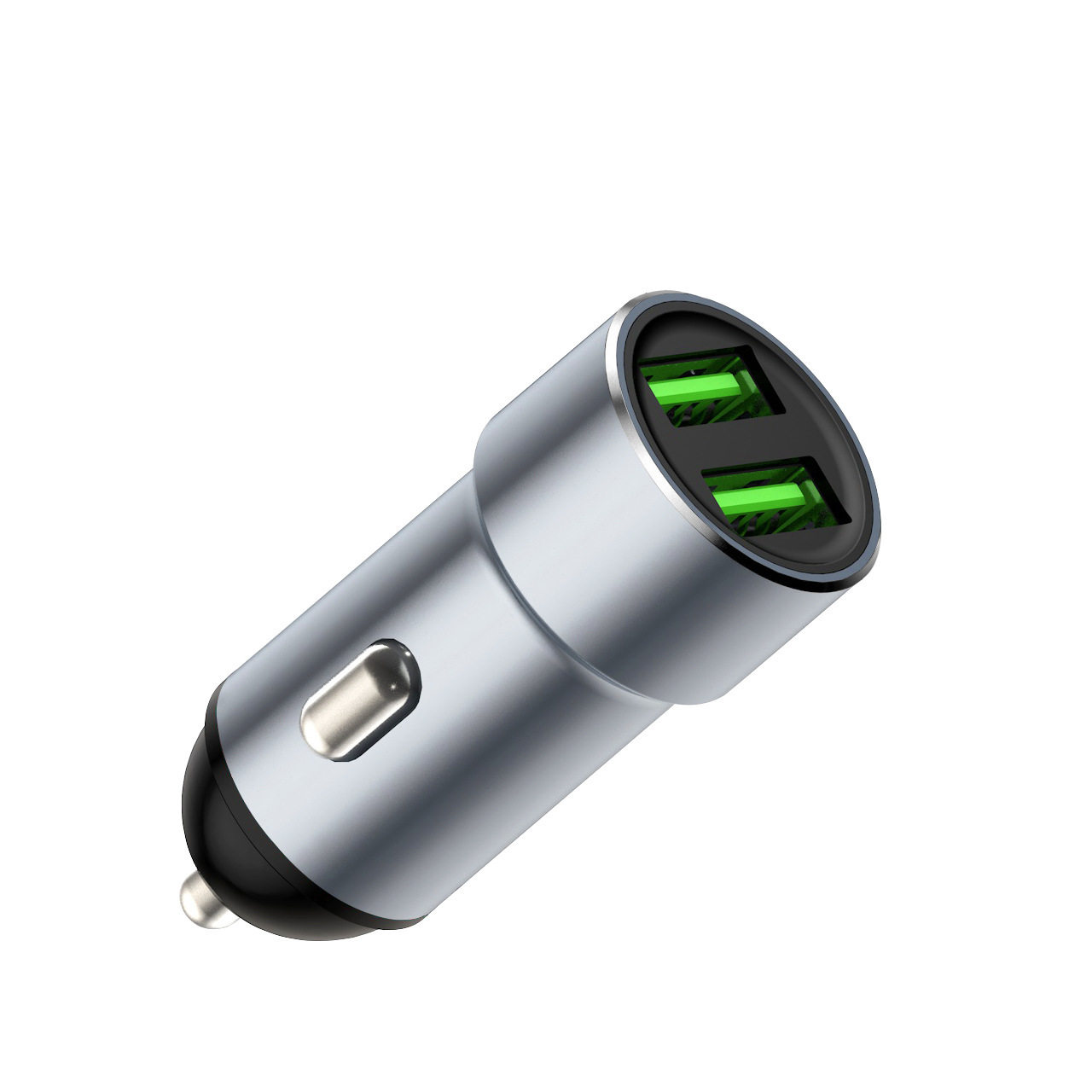 Car Electric Vehicle Metal USB Car Charger Cigarette Lighter Car Mobile Phone Charger Travel Interface High-Power Fast Charging