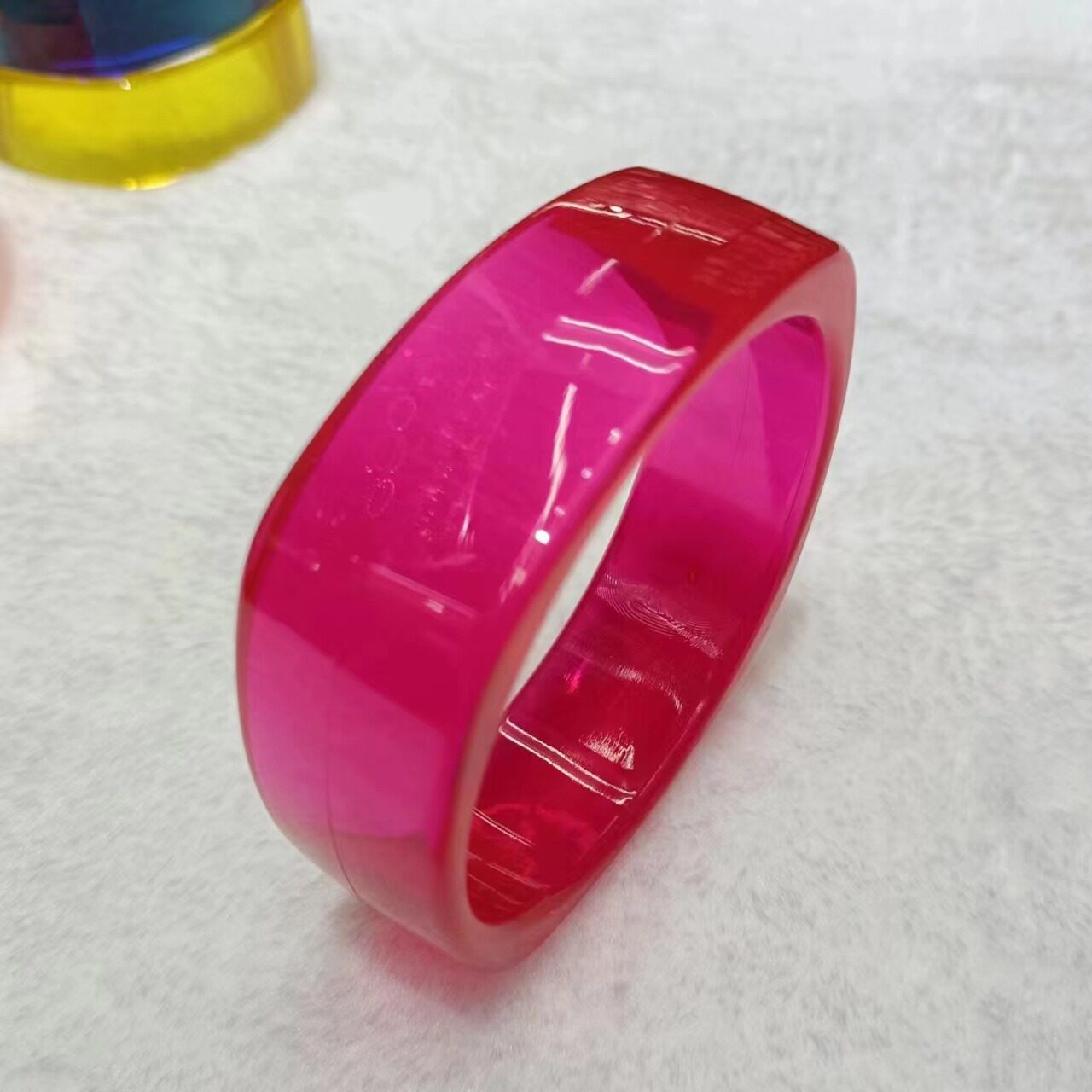 2.4 square bracelet bracelet plastic cross-border Europe, America and Africa explosions factory wholesale new transparent color popular