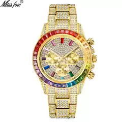 Missfox Watch European and American Big-Name Fashion High-End Daytona Hip-Hop Starry Full Diamond Quartz Men's Watch