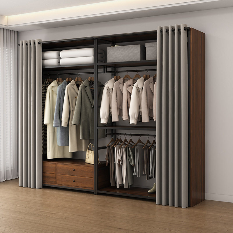 # Step into the cloakroom homemade combination coat rack floor bedroom hanger metal frame open wardrobe belt
