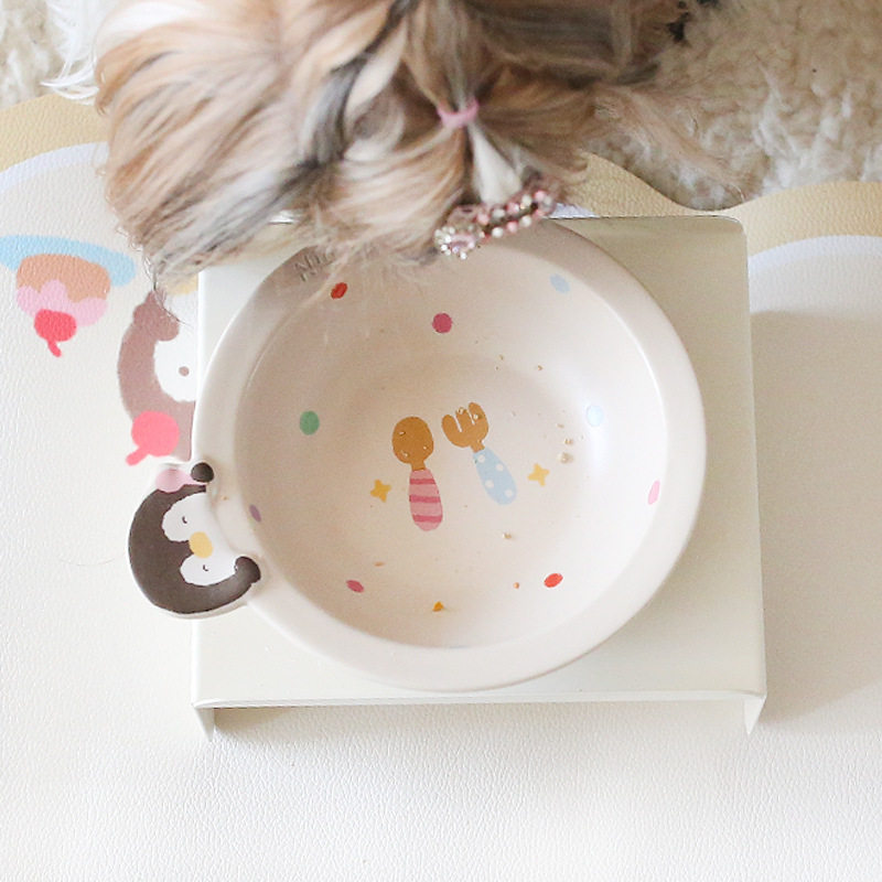 NIAOGAO萌陶瓷猫碗双碗小狗狗盆猫咪食盆保护脊椎宠物用品正品,淘宝优惠券,粉丝福利购,淘宝优惠卷