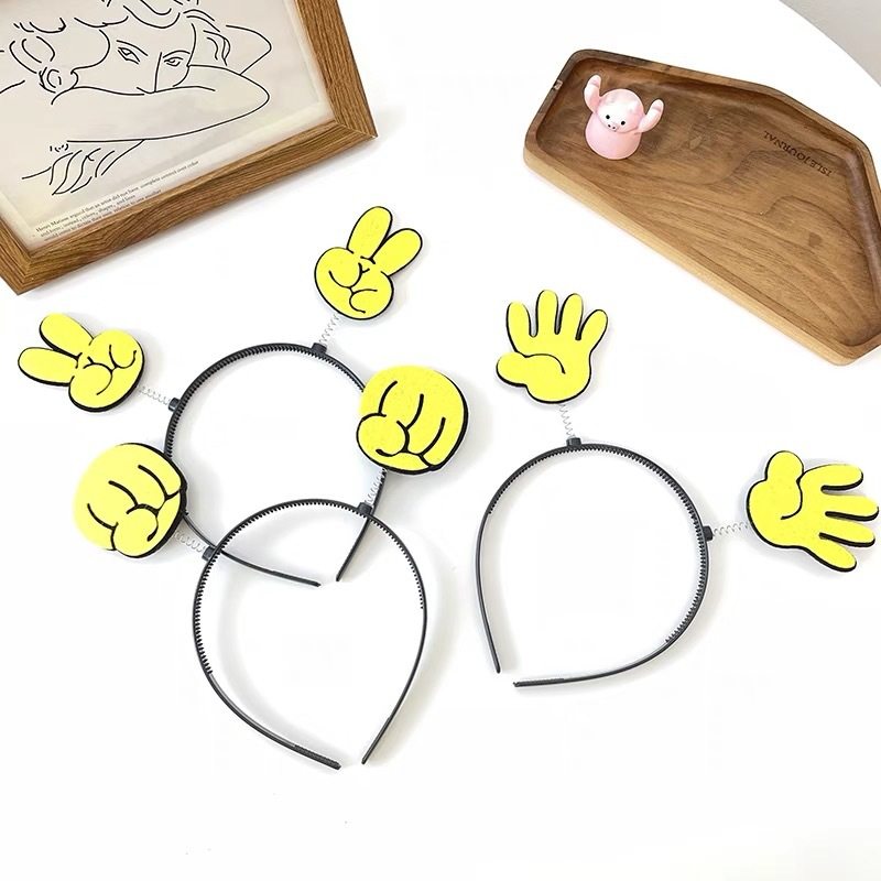 Cute cartoon star Smiley face headband lobster crab headband sapling bean sprout bean sprout hairpin sunflower headdress female