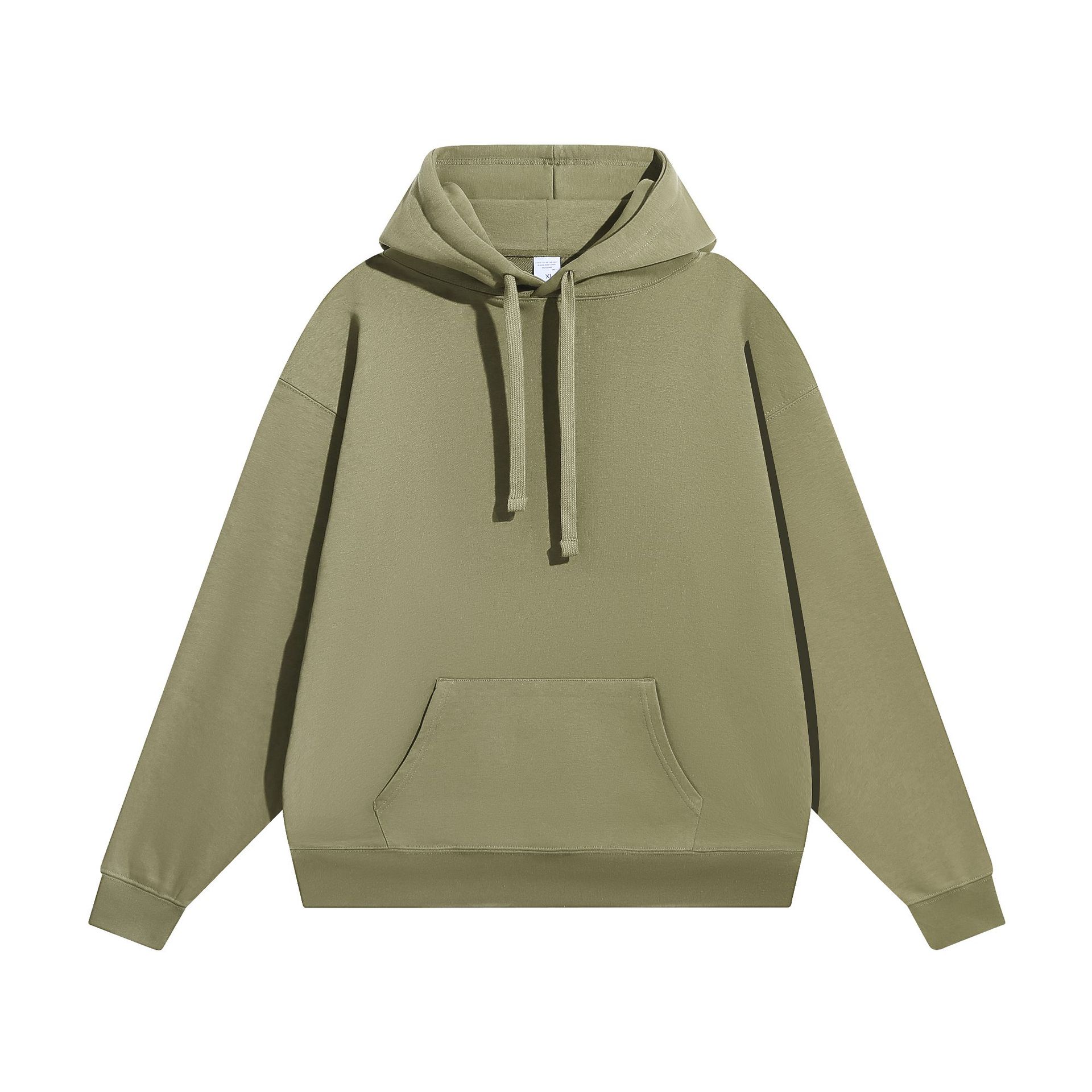 复古大地色370G重磅毛圈卫衣男秋季潮牌美式宽松男士圆领套头卫衣