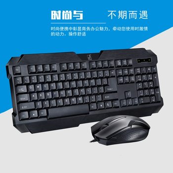 Wholesale Chasing Leopard Q19 Notebook USB Wired Keyboard Desktop Computer Keyboard and Mouse Set