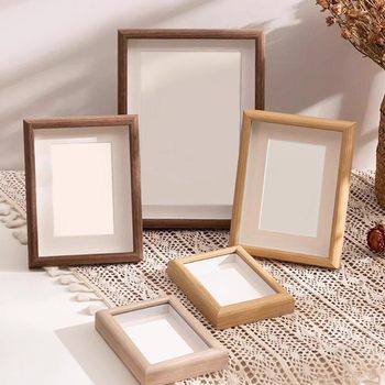 Wooden Hollow 1.5 Stereo Photo Frame Simple Creative Desktop Photo Frame Table 6-Inch 7inch 8inch Wall Hanging Photo Frame
