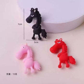 2026 New Model Tianxuan Cool Black Horse Bag Pendant Keychain Gift Mobile Phone Charm Mascot Bag Accessory