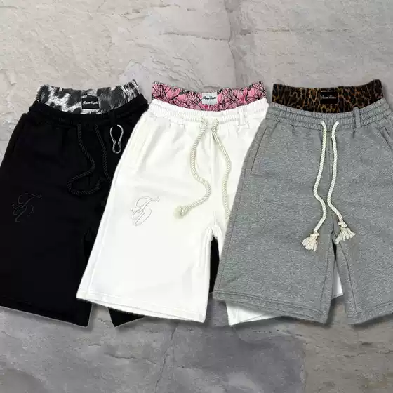 Cross-Border New Summer Double-Waist Shorts High Street Hip-Hop Harajuku Casual Personality Five-Point Pants Drawstring Double-Waist Shorts