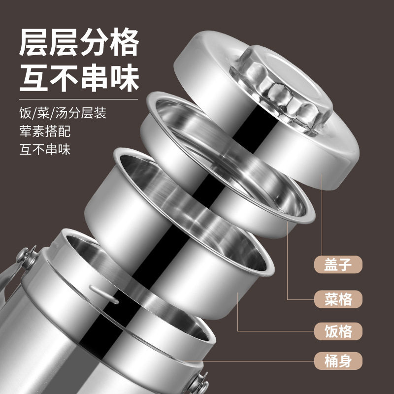 Stainless Steel Vacuum Heat Preservation Pot Thickened Large Capacity Heat Preservation Soup Bucket Household Office worker Lunch Box Gift