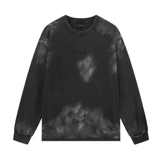 BALENCI*GA Paris New Embroidered Hand-Painted Graffiti Washed Distressed Long-Sleeve T-Shirt Streetwear Exclusive