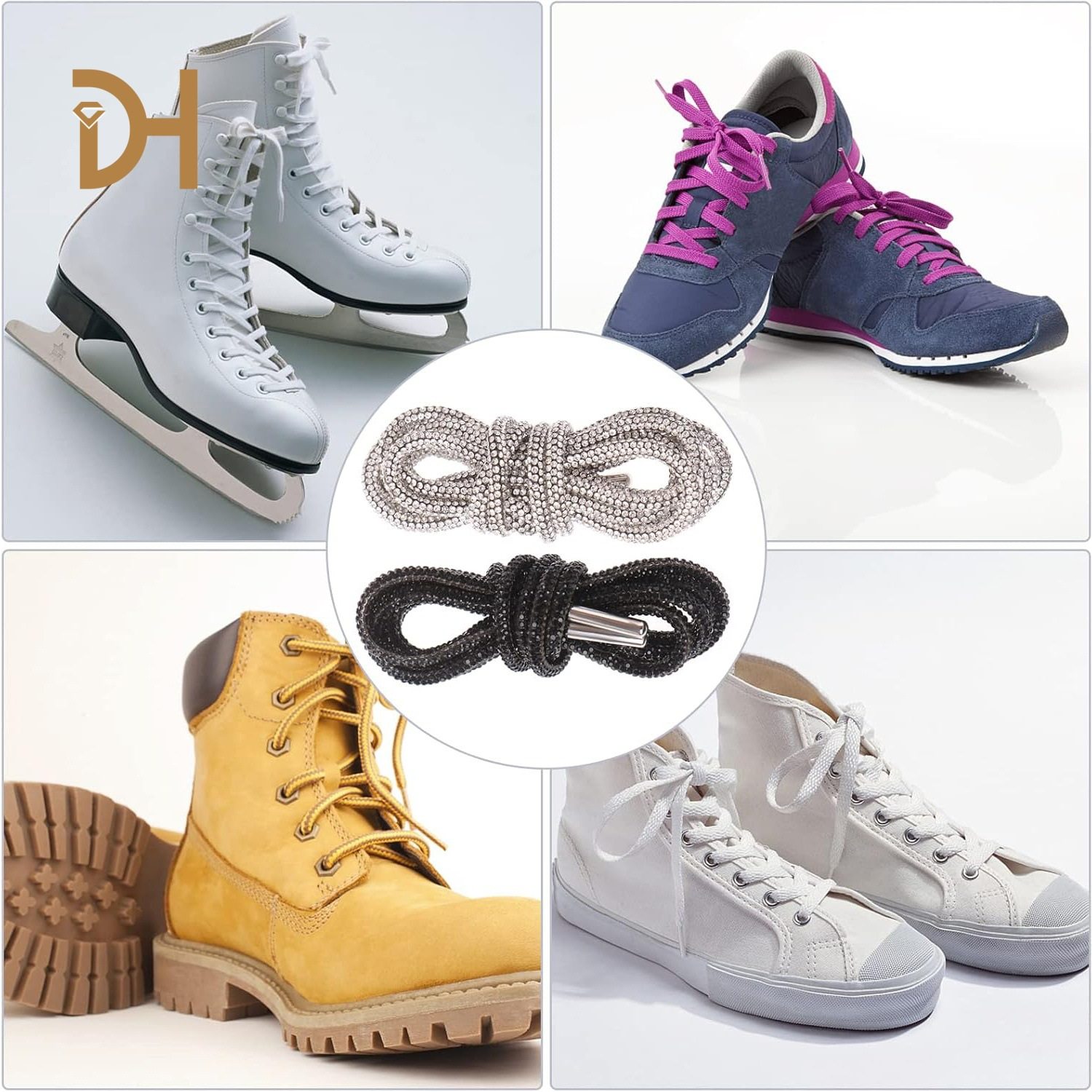 Factory rhinestone round tube shoelace back glue drill tube diy cap rope belt accessories full drill colorful rhinestone strip decorative accessories