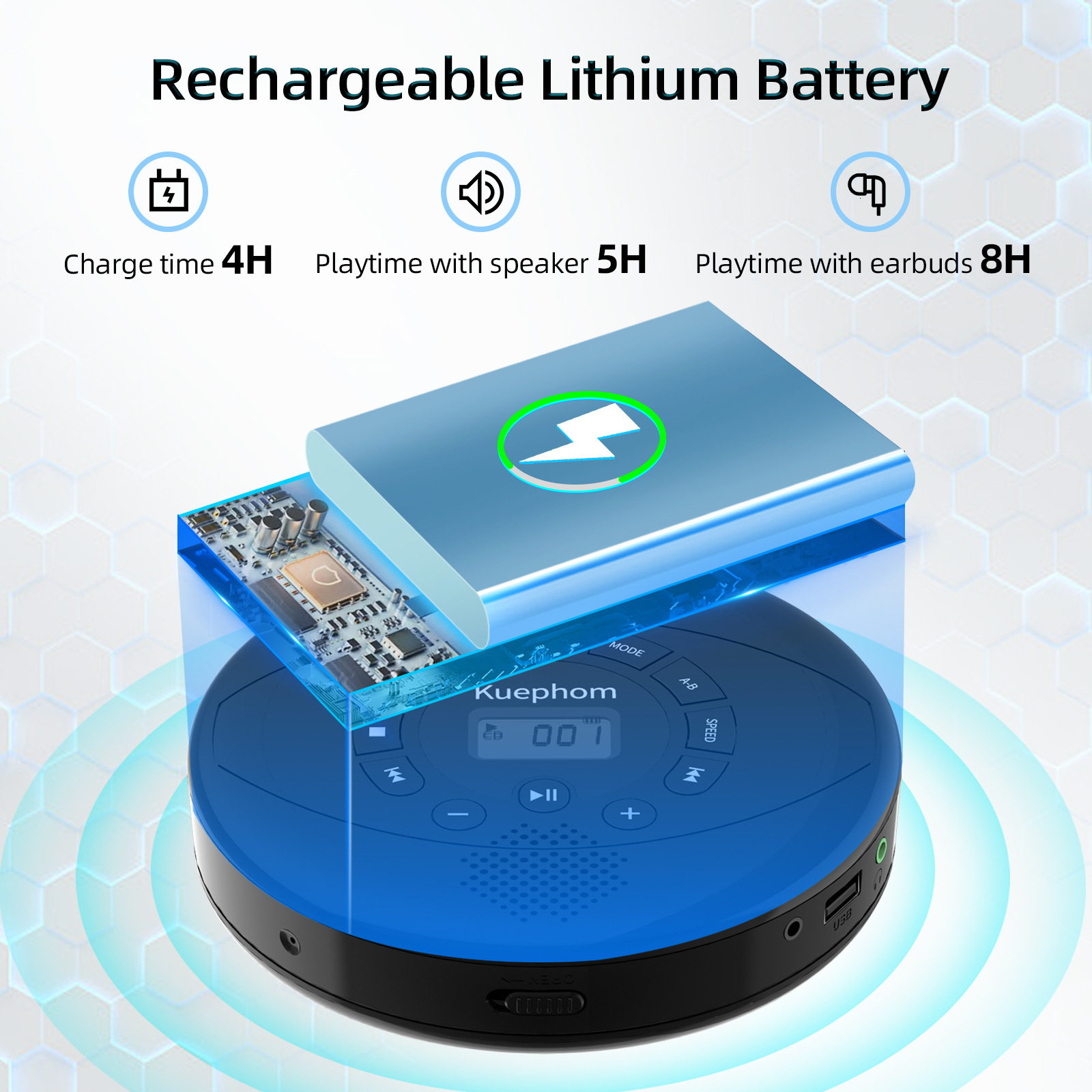 Cd Player Multi-Function Home Music Cd Learning Listening Cd Player Portable Small Repeater Bluetooth Audio