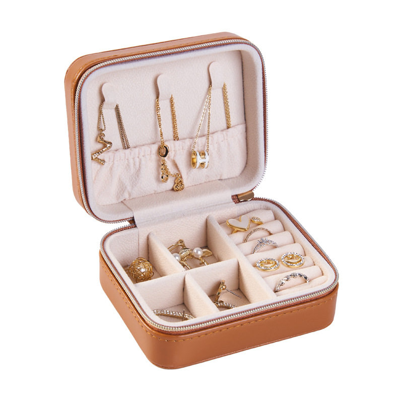 PU Leather Simple Jewelry Box Earrings Creative Portable Jewelry Storage Box Earrings Earrings Ring Small Jewelry Box