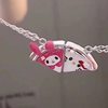 Sanrio Magnetic Necklace Douyin Same Style Kurome Baku Melody Cinnamon Dog Kt Cat Pizza Sticker Necklace